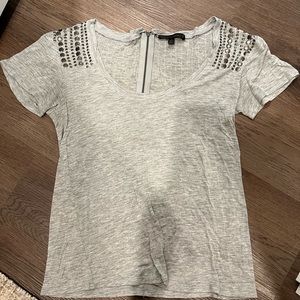Studded or beaded gray t shirt